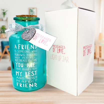 Perfect Friend Light Up Jar Messages Of Love Gift Range