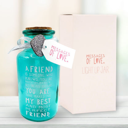 Perfect Friend Light Up Jar Messages Of Love Gift Range