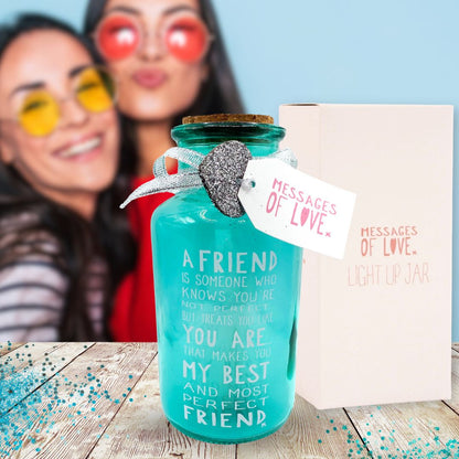 Perfect Friend Light Up Jar Messages Of Love Gift Range