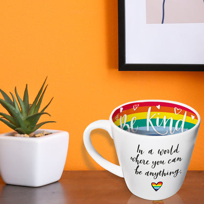 Be Kind Be Anything Rainbow Inside Out Mug