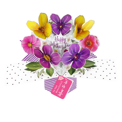 Mother's Day Pansies Pop Up Card Choice Of Cards