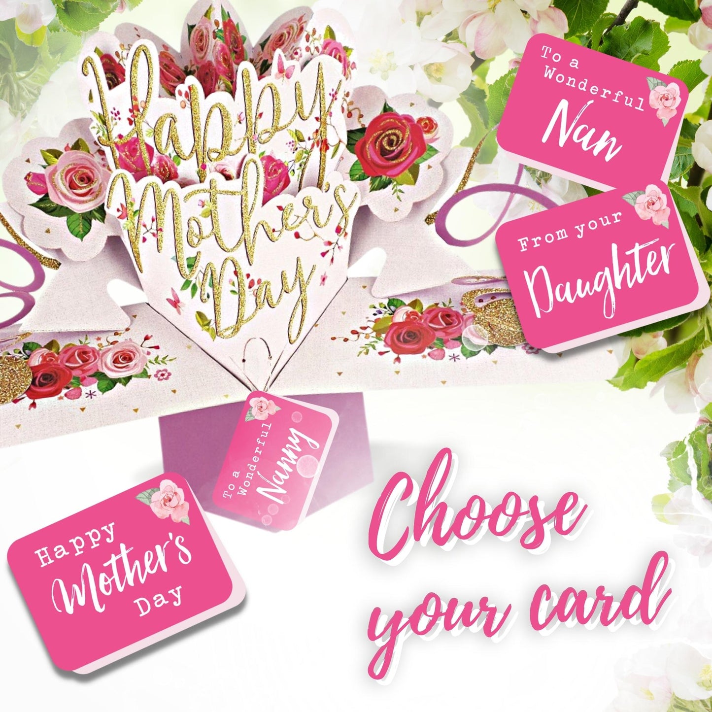 Happy Mother's Day With Love Pop Up Card Choice Of Cards