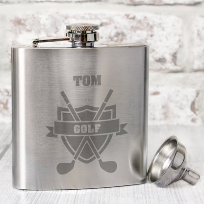 Personalised Golf Hip Flask - Personalise It!