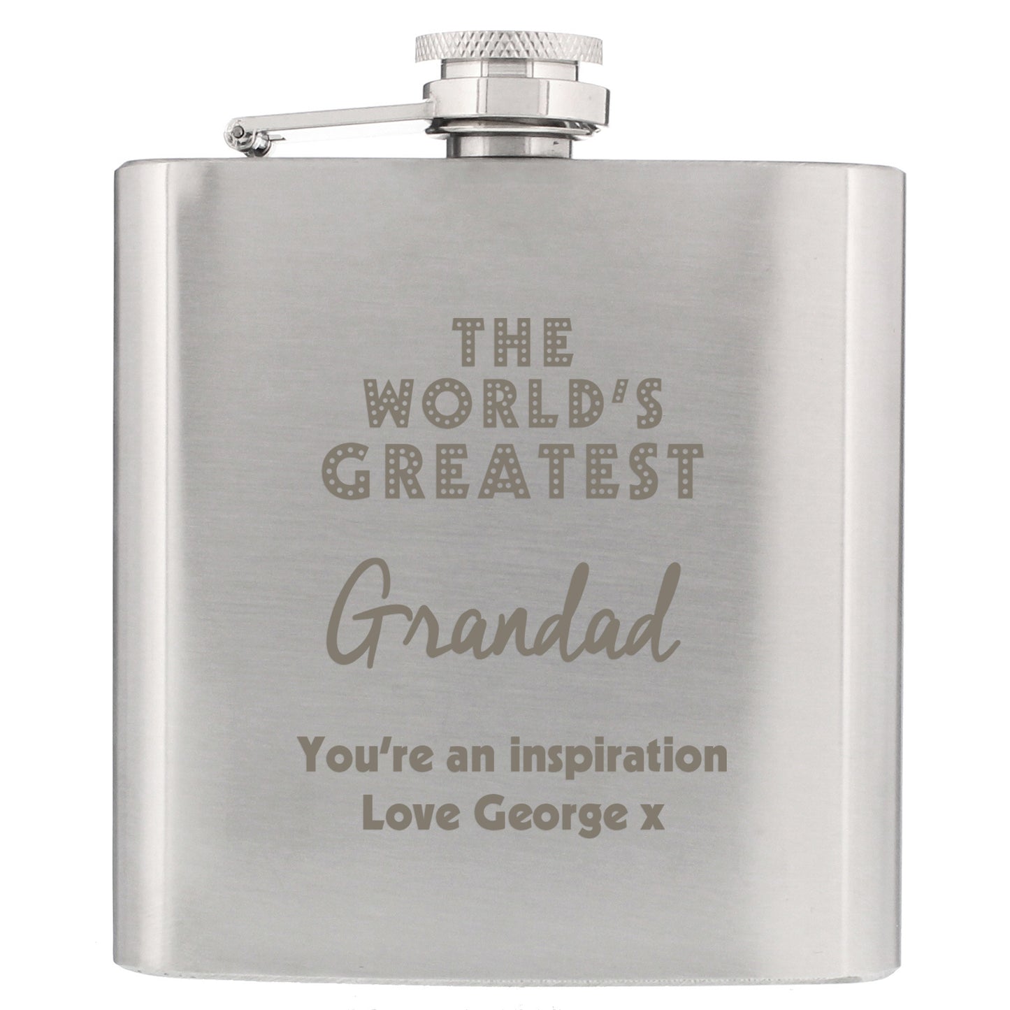 Personalised 'The World's Greatest' Hip Flask - Personalise It!