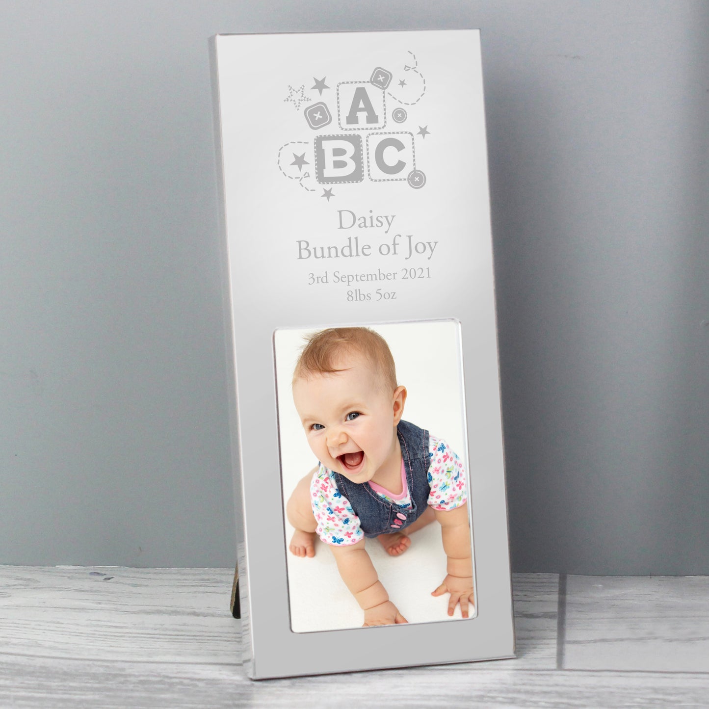 Personalised ABC Small 2x3 Silver Photo Frame - Personalise It!