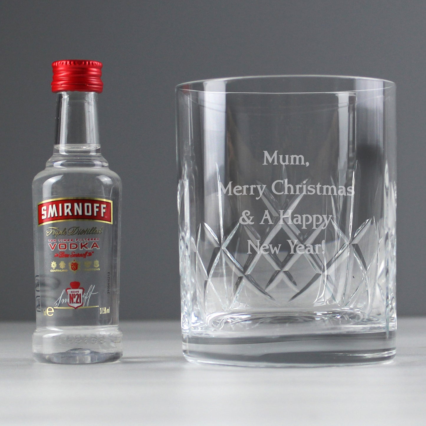 Personalised Cut Crystal & Vodka Gift Set - Personalise It!