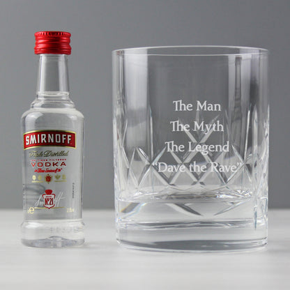 Personalised Cut Crystal & Vodka Gift Set - Personalise It!