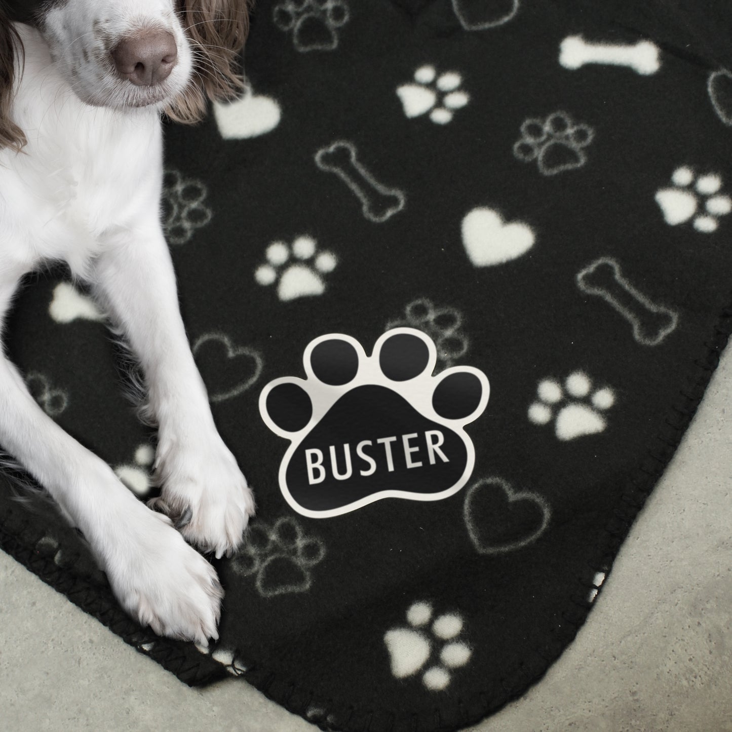 Personalised Dog Paw Print Fleece Blanket - Personalise It!