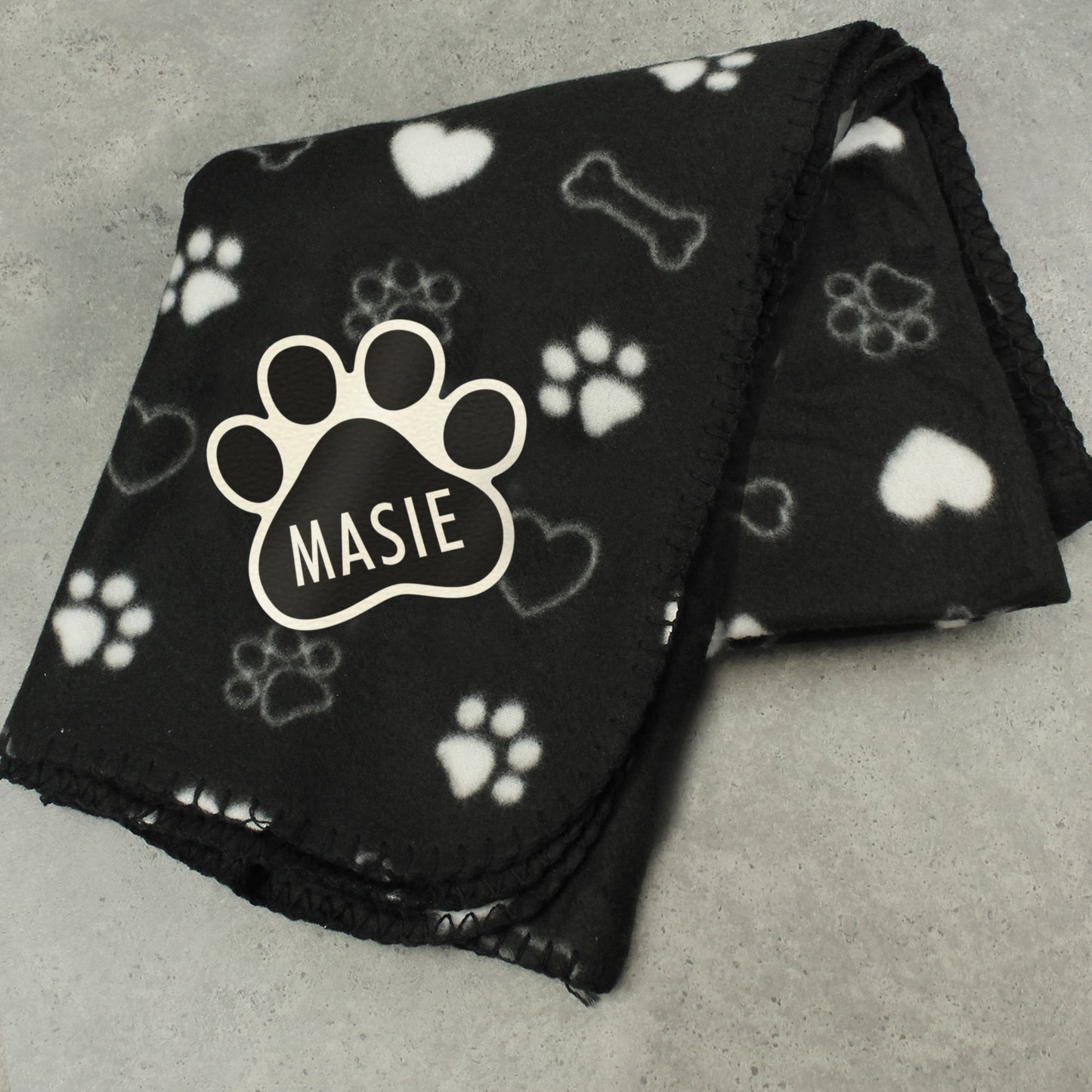 Personalised Dog Paw Print Fleece Blanket - Personalise It!