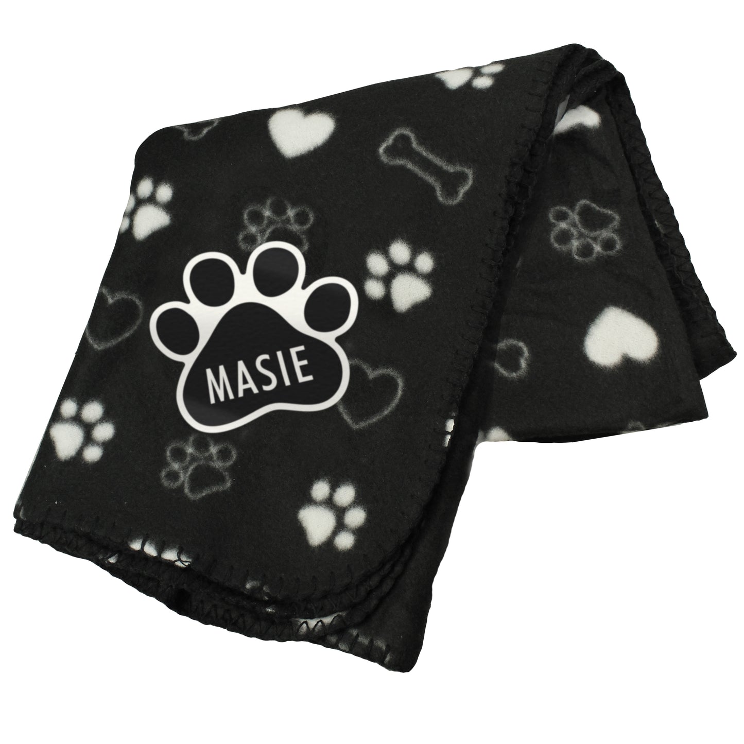 Personalised Dog Paw Print Fleece Blanket - Personalise It!