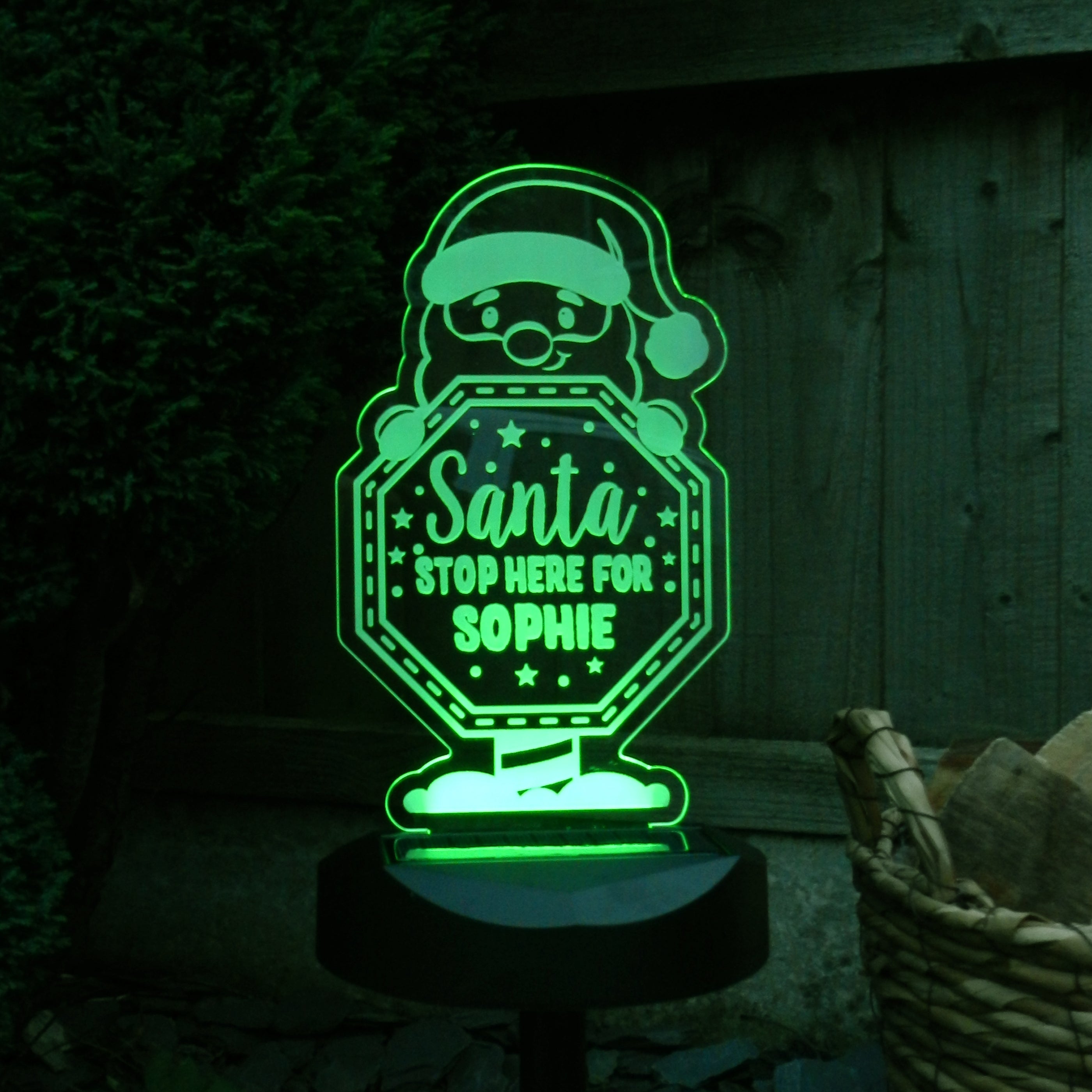 Personalized hot Family Name Light / Hand Painted Glass Light / Personalized Solar Glass Light / Solar Garden Light / Firefly Beach Studio