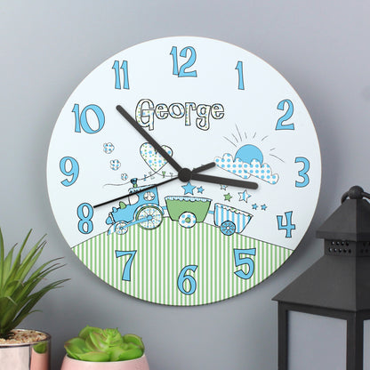 Personalised Whimsical Train Clock - Personalise It!