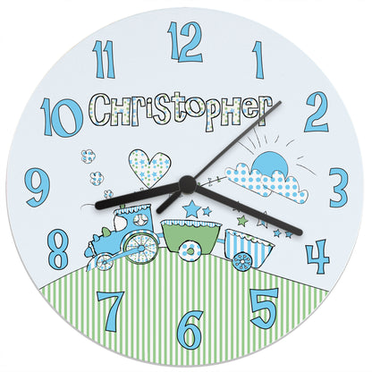 Personalised Whimsical Train Clock - Personalise It!