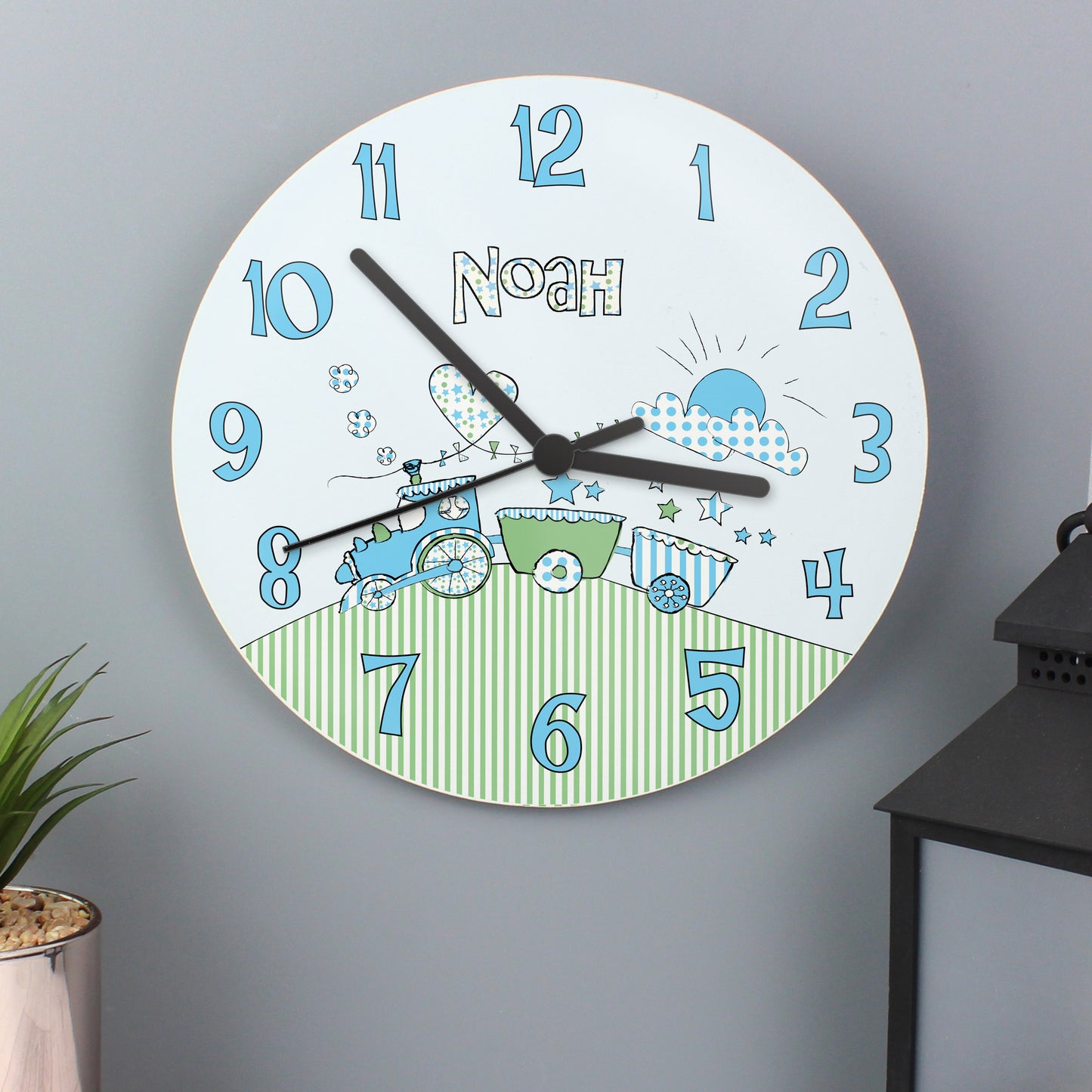 Personalised Whimsical Train Clock - Personalise It!