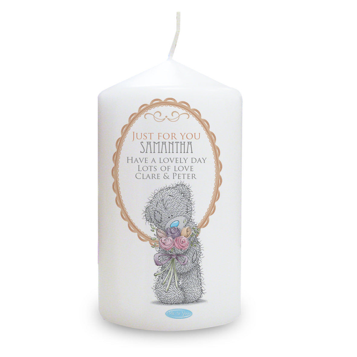 Personalised Me to You Flowers Candle For Her - Personalise It!