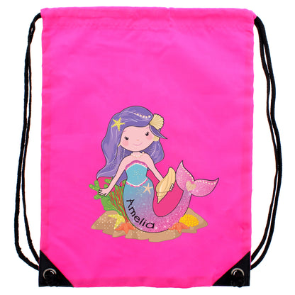 Personalised Mermaid Pink Swim Bag - Personalise It!