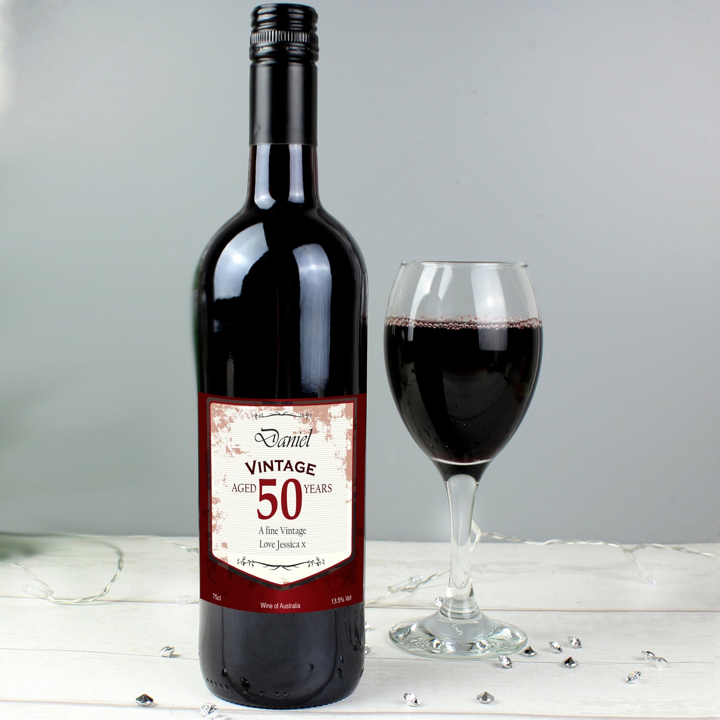 Personalised Red Wine Vintage Age Label - Personalise It!