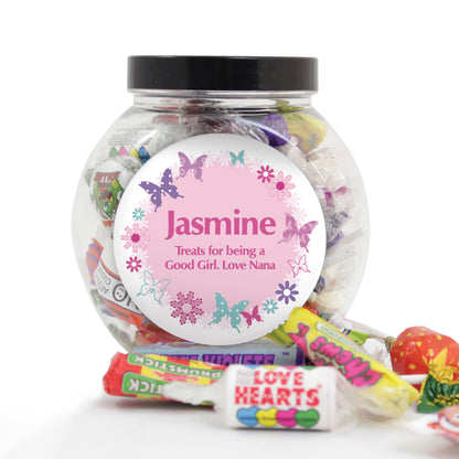 Personalised Butterfly Sweets Jar - Personalise It!