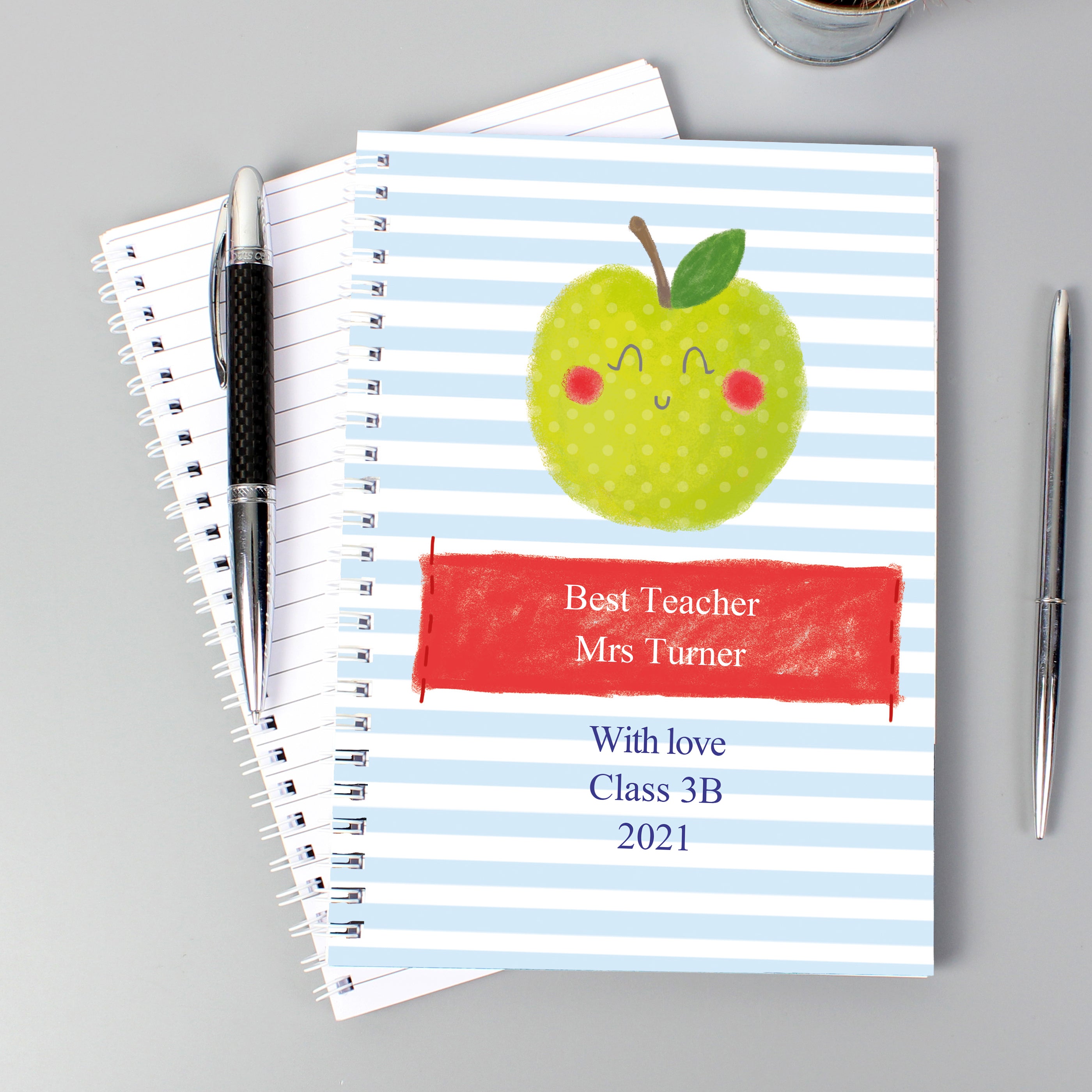 Personalised Apple for the Teacher A5 Notebook - Personalise It! – Love ...