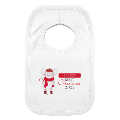 Personalised '1st Christmas' Mouse Bib - Personalise It!