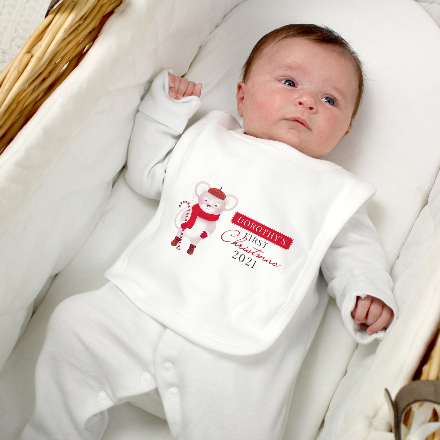 Personalised '1st Christmas' Mouse Bib - Personalise It!