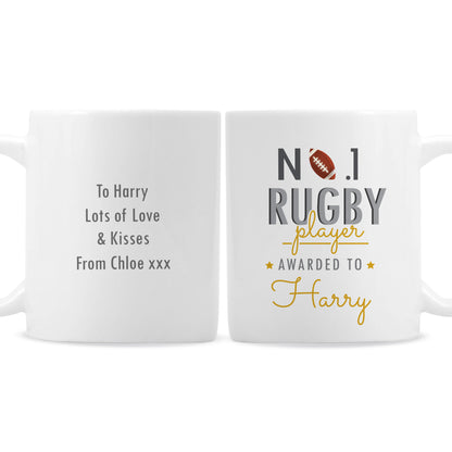 Personalised No.1 Rugby Player Mug - Personalise It!