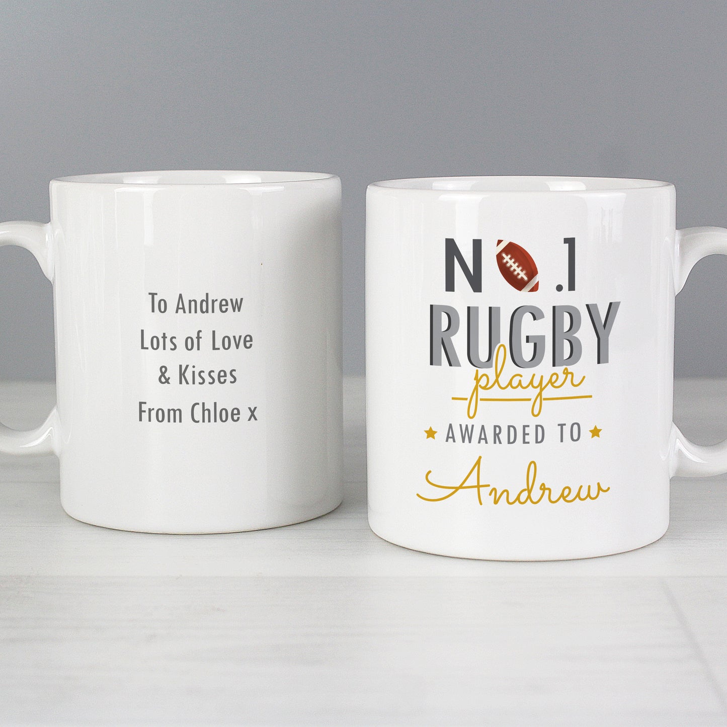 Personalised No.1 Rugby Player Mug - Personalise It!