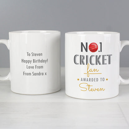 Personalised No.1 Cricket Fan Mug - Personalise It!