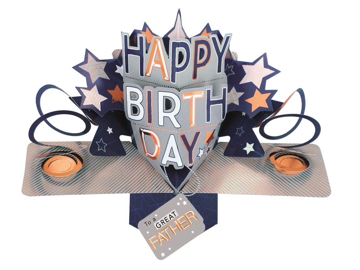 Choose a Happy Birthday Stars Pop Up Greeting Card For Him