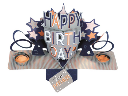 Choose a Happy Birthday Stars Pop Up Greeting Card For Him