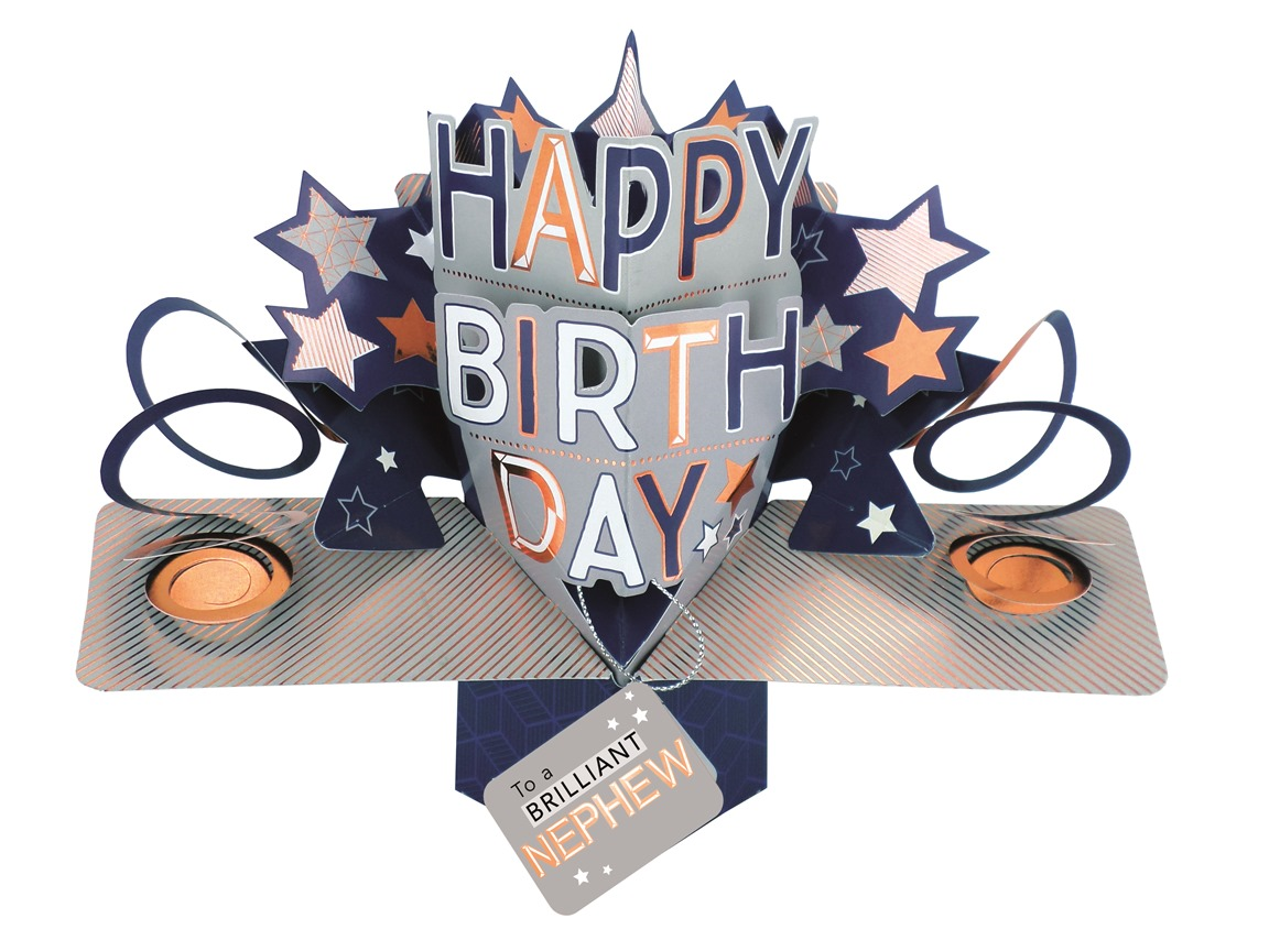 Choose a Happy Birthday Stars Pop Up Greeting Card For Him