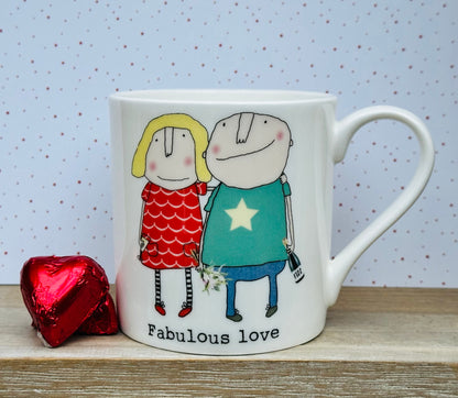 Rosie Made A Thing Fabulous Love Couple Mug Bone China Mug