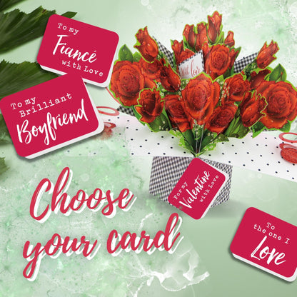 With Love Pop Up Roses Greeting Card Choice Of Cards