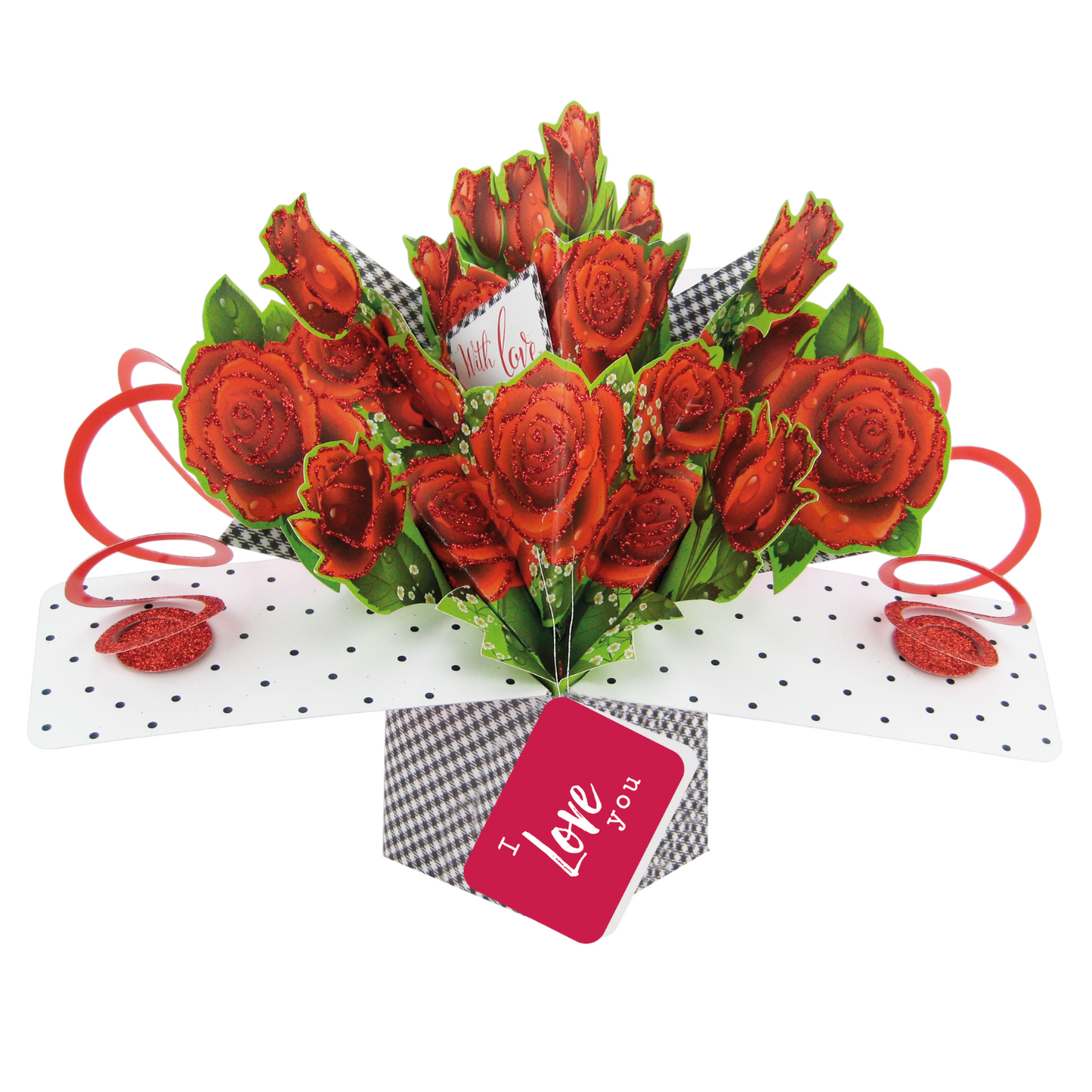 With Love Pop Up Roses Greeting Card Choice Of Cards