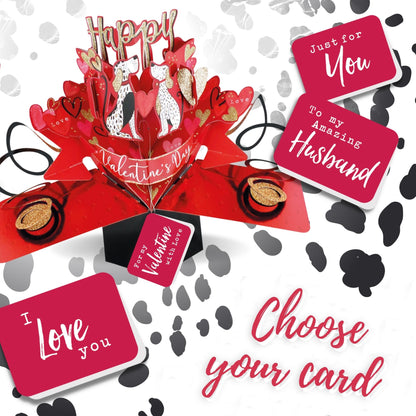 Two Dalmatians Pop Up Happy Valentine's Day Card Choice Of Cards