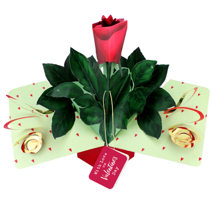 Pop Up Red Rose Greeting Card Choice Of Cards