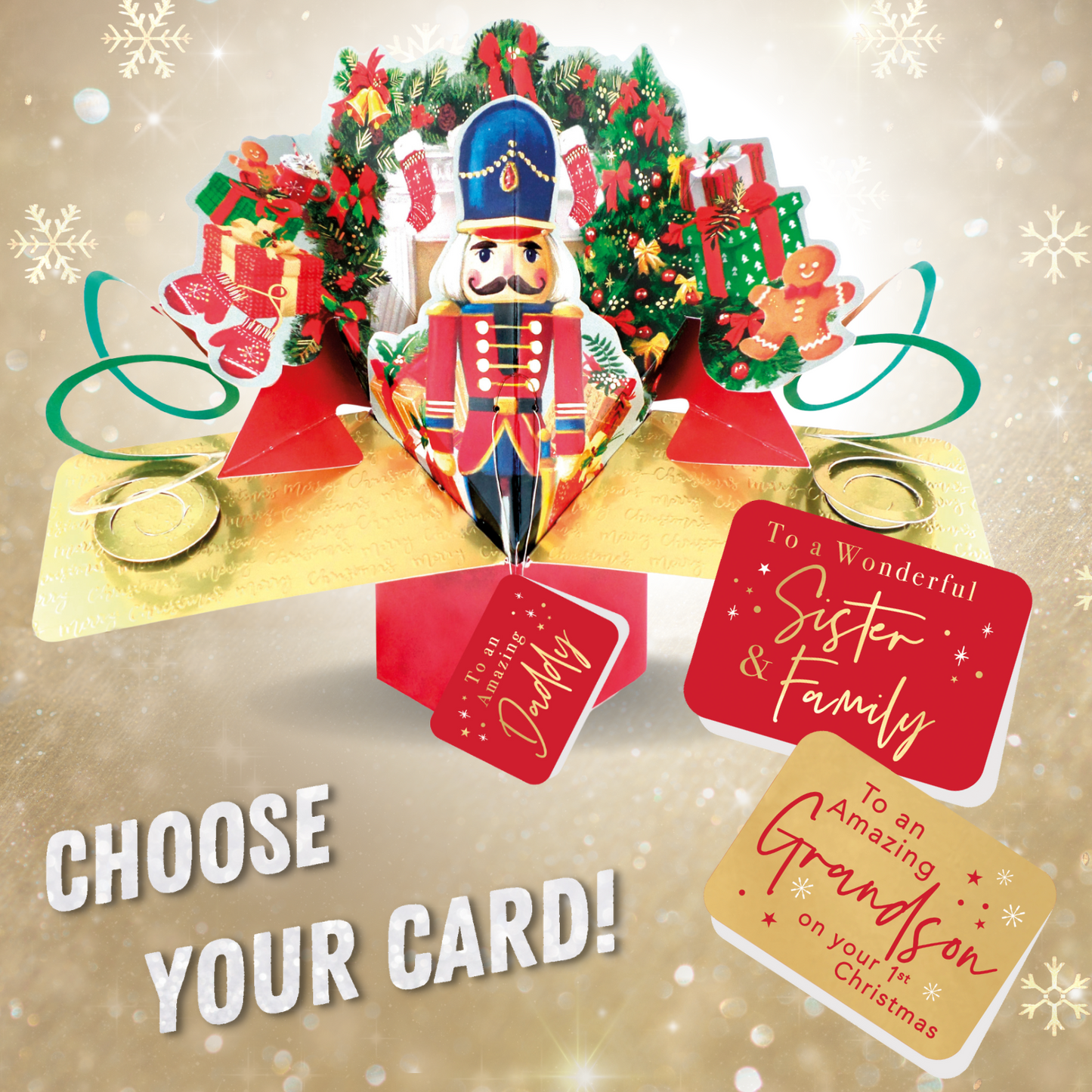 The Nutcracker Pop Up Christmas Greeting Card Friends & Family