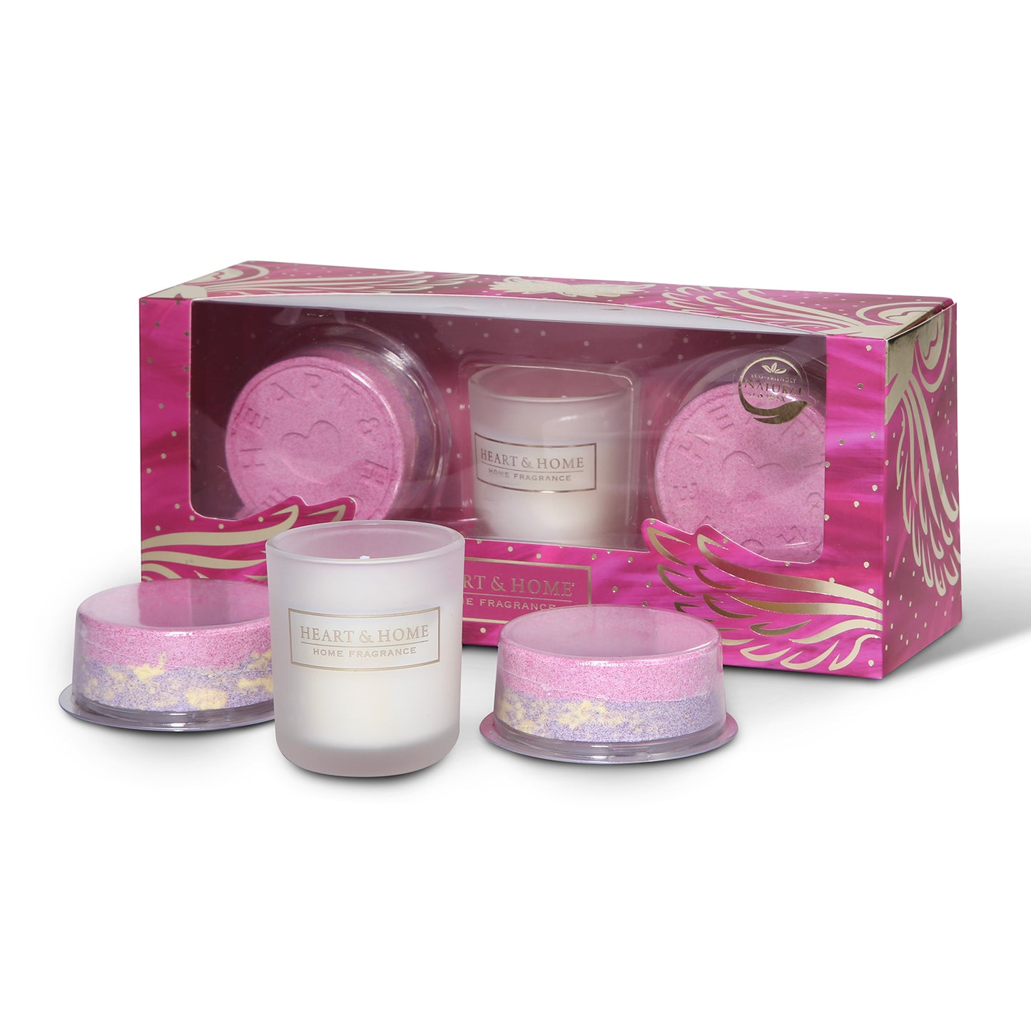Heart & Home Guardian Angel Candle & Bath Bomb Gift Set In Gift Box