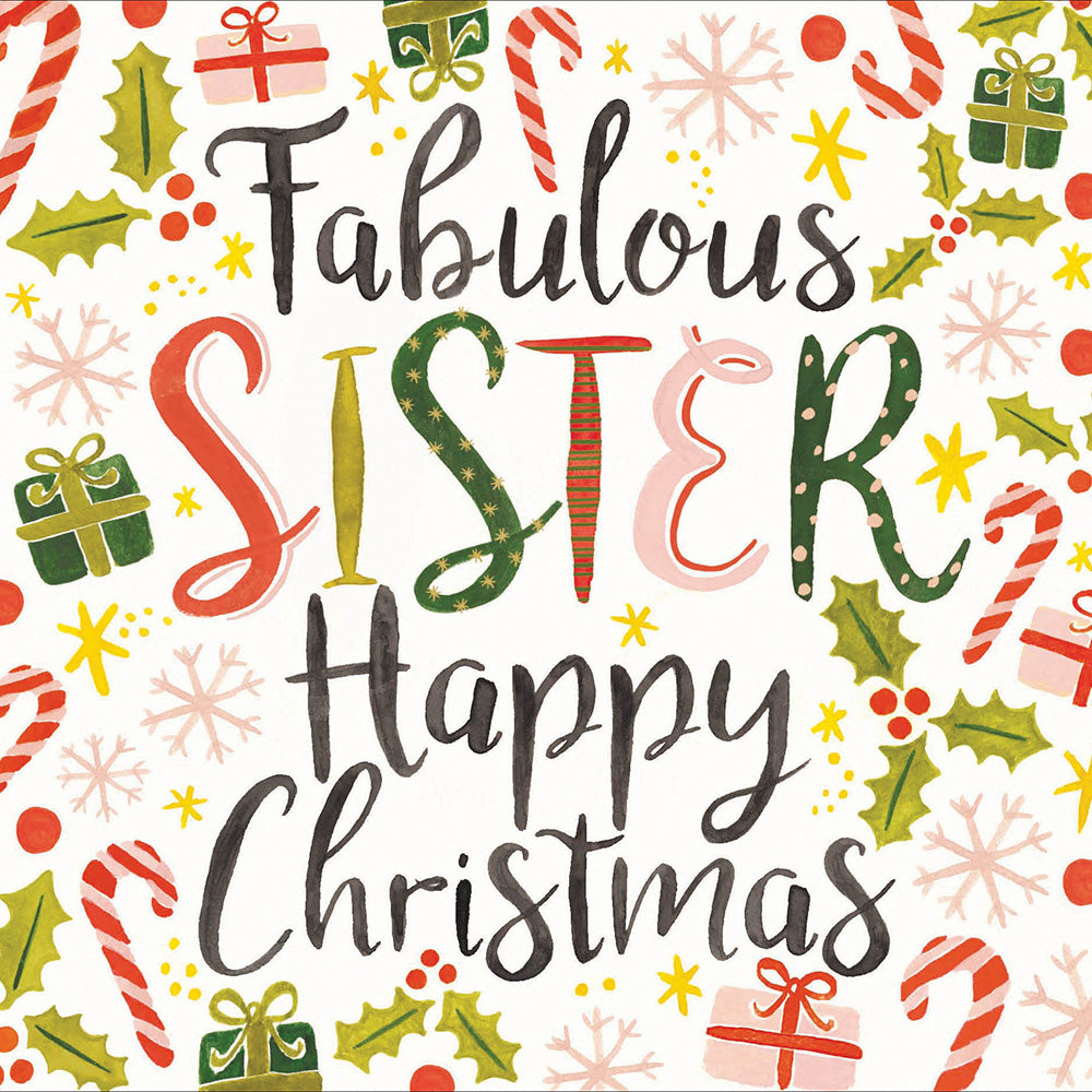 Fabulous Sister Happy Christmas Presents Christmas Card