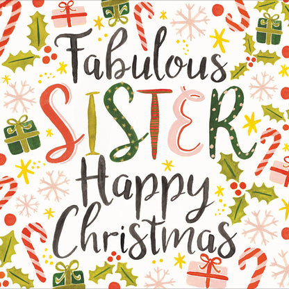 Fabulous Sister Happy Christmas Presents Christmas Card