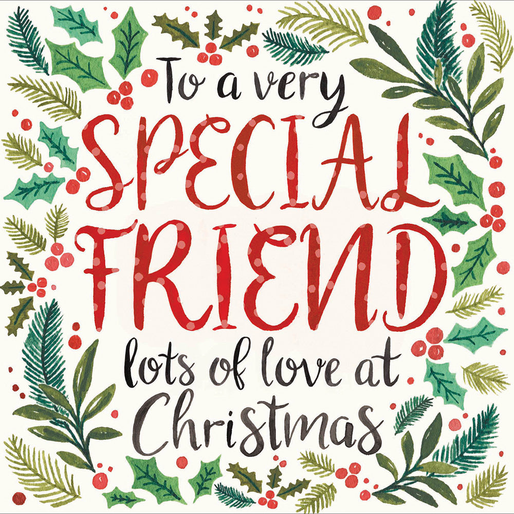 A Very Special Friend Happy Christmas Holly Christmas Card