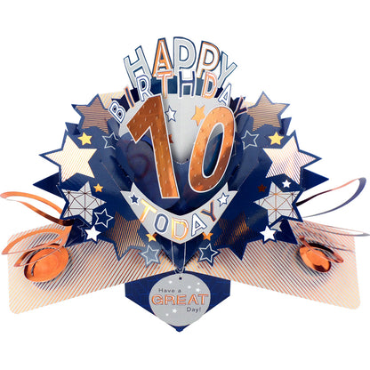 Happy 10th Birthday 10 Today Pop-Up Greeting Card