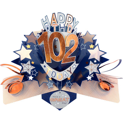 Happy 102nd Birthday 102 Today Pop-Up Greeting Card