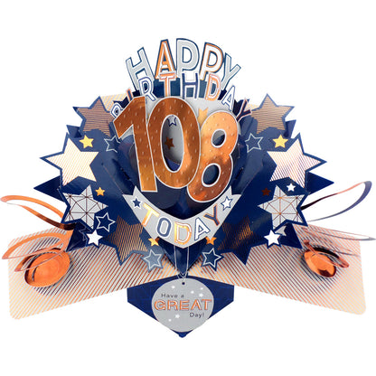 Happy 108th Birthday 108 Today Pop-Up Greeting Card