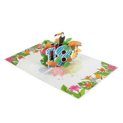 Tropical 18th Birthday Pop Up Greeting Card