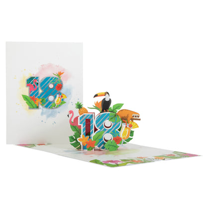 Tropical 18th Birthday Pop Up Greeting Card