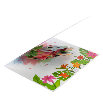 Tropical 18th Birthday Pop Up Greeting Card