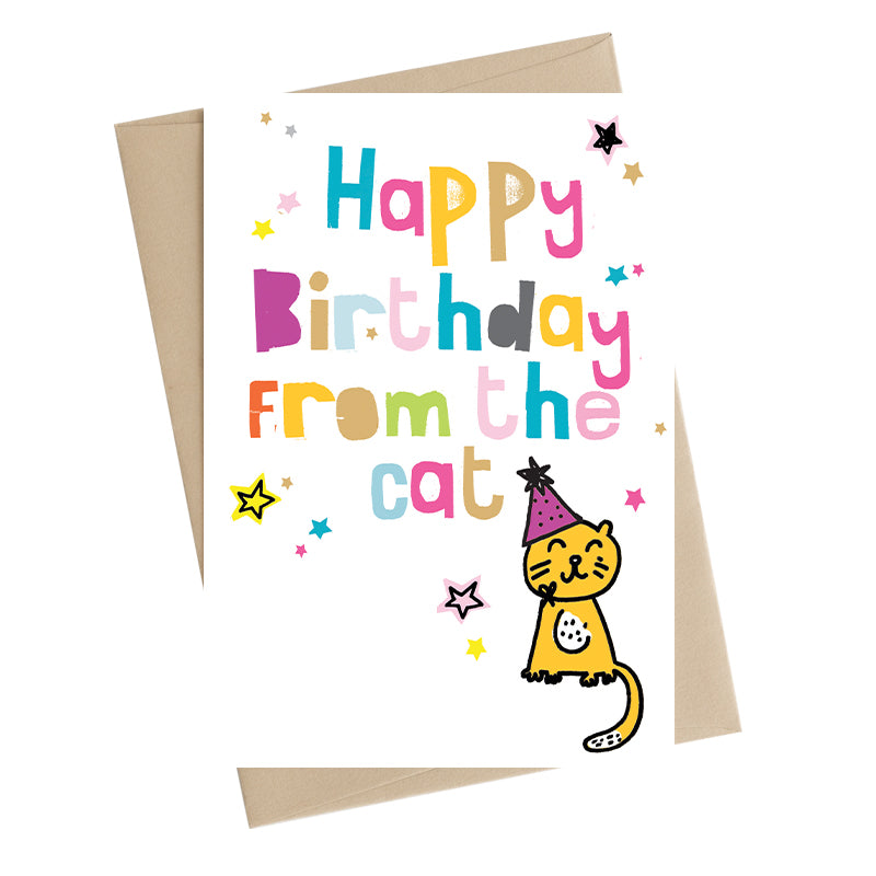 Happy Birthday From The Cat Greeting Card