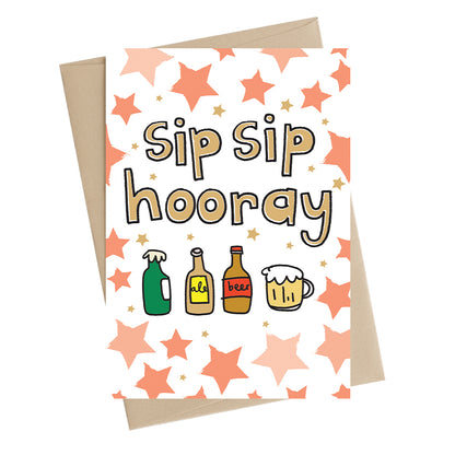 Sip Sip Hooray Beer & Ale Greeting Card