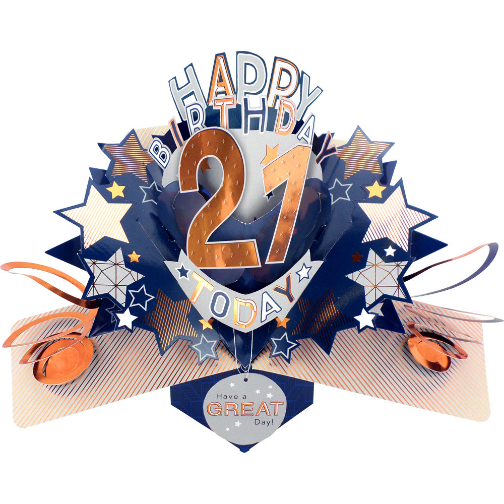 Happy 21st Birthday 21 Today Pop-Up Greeting Card